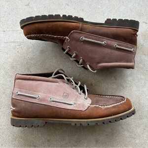 Sperry Top Sider Brown Leather Chukka Moc Toe Boots Shoes Men’s size 10.5